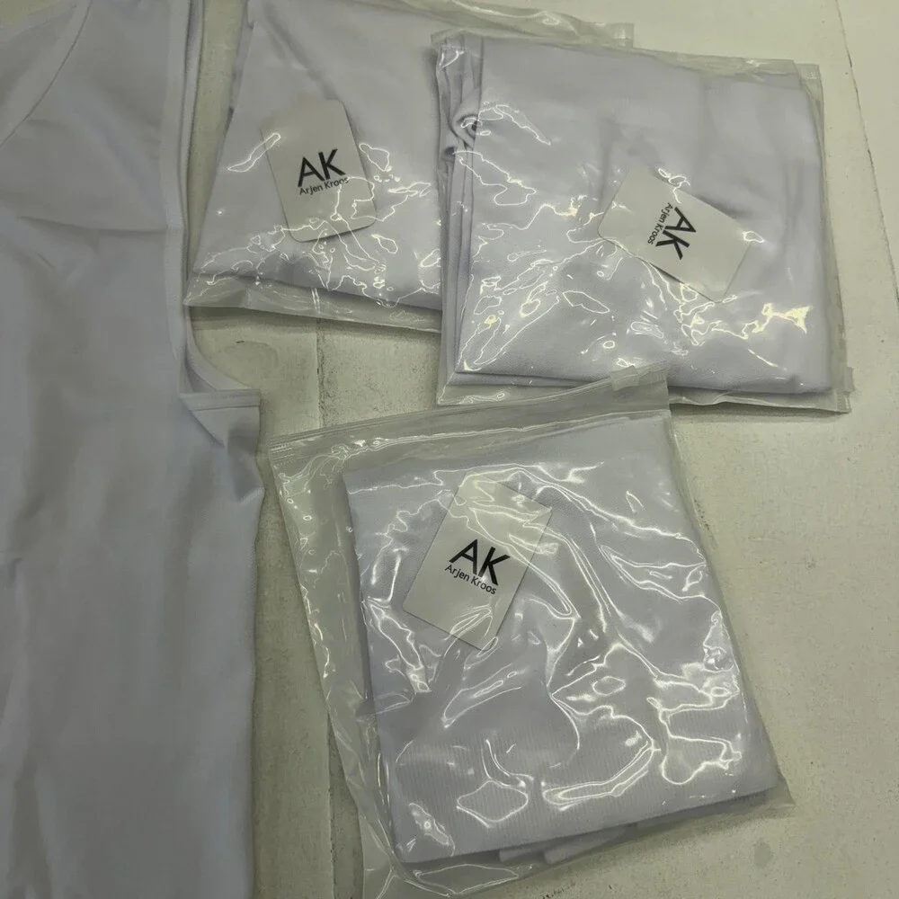 Arjen Kroos Tank Undershirt Mens XL White Shapewear 4 Pack Microfiber Stretch
